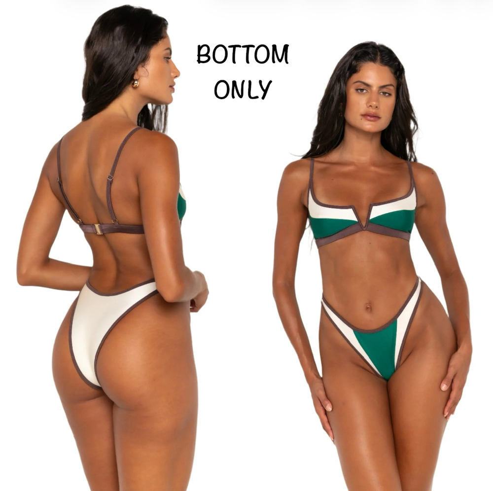FAE Swim Hailey Oasis High Cut Full Coverage Bikini Bottom Sz L NWT